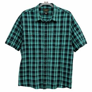 The Foundry Supply Co‎ Plaid Button Down Shirt Short Sleeve Mens 2XL